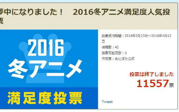 万人票选：16年1月新番人气投票 最大赢家竟是他？