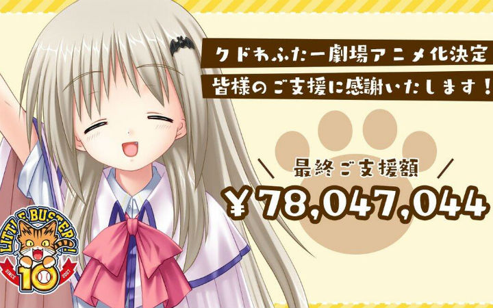 超过7800千万日元！动画《库特wafter》众筹结束